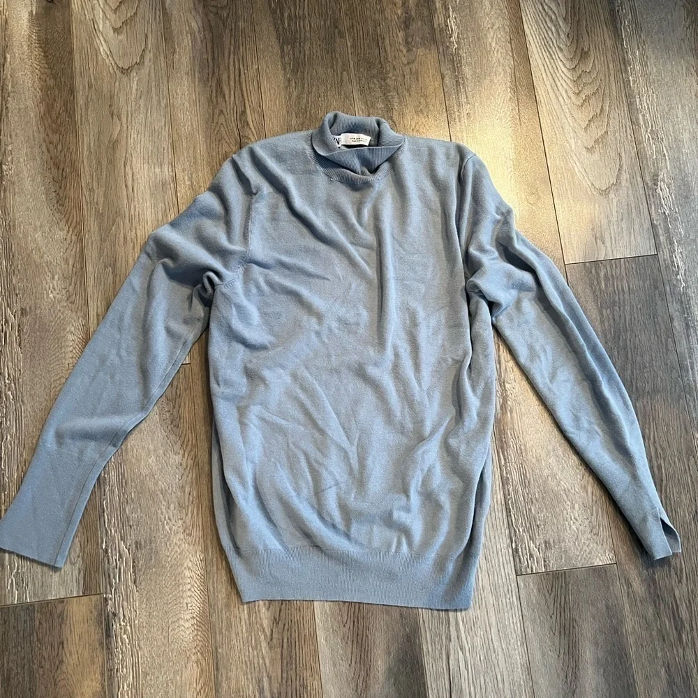 Zara blue light knit turtleneck - Picture 4 of 7